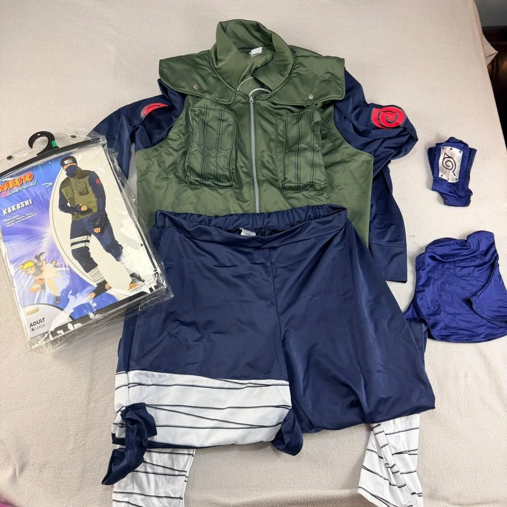Spirit Halloween Naruto Shippuden Kakashi Hatake Adult Large Cosplay Costume Set - Picture 3 of 5
